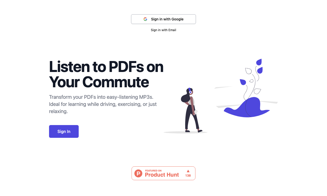 PDF to MP3 — превью