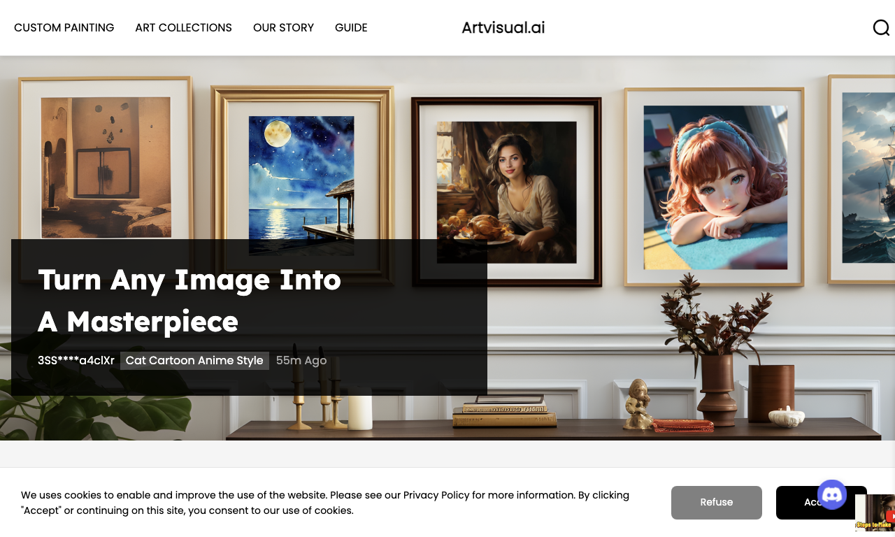artvisual AI — интерфейс