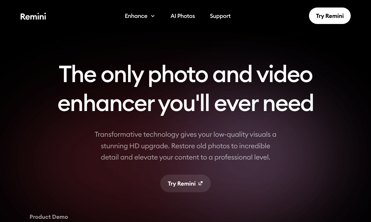 Remini — интерфейс