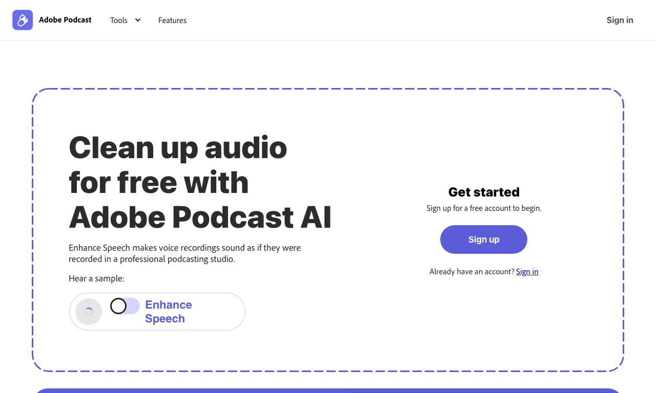 Adobe Speech Enhancer — превью