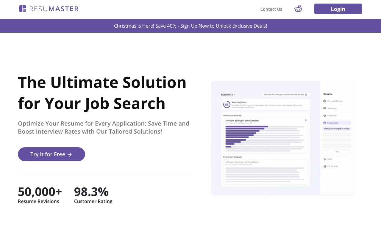 ResuMaster — интерфейс