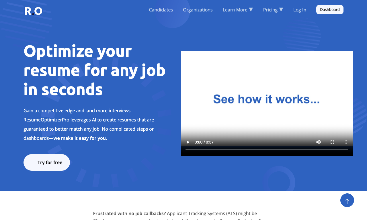 ResumeOptimizerPro — интерфейс