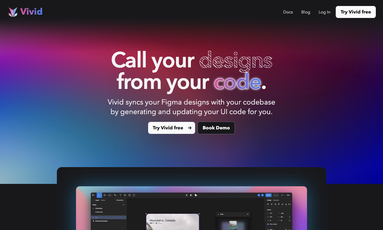 Vivid — интерфейс