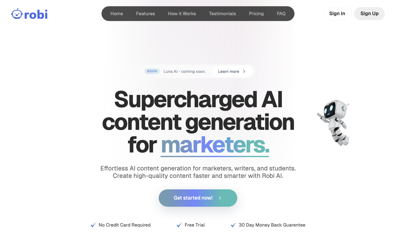 Robi AI — интерфейс