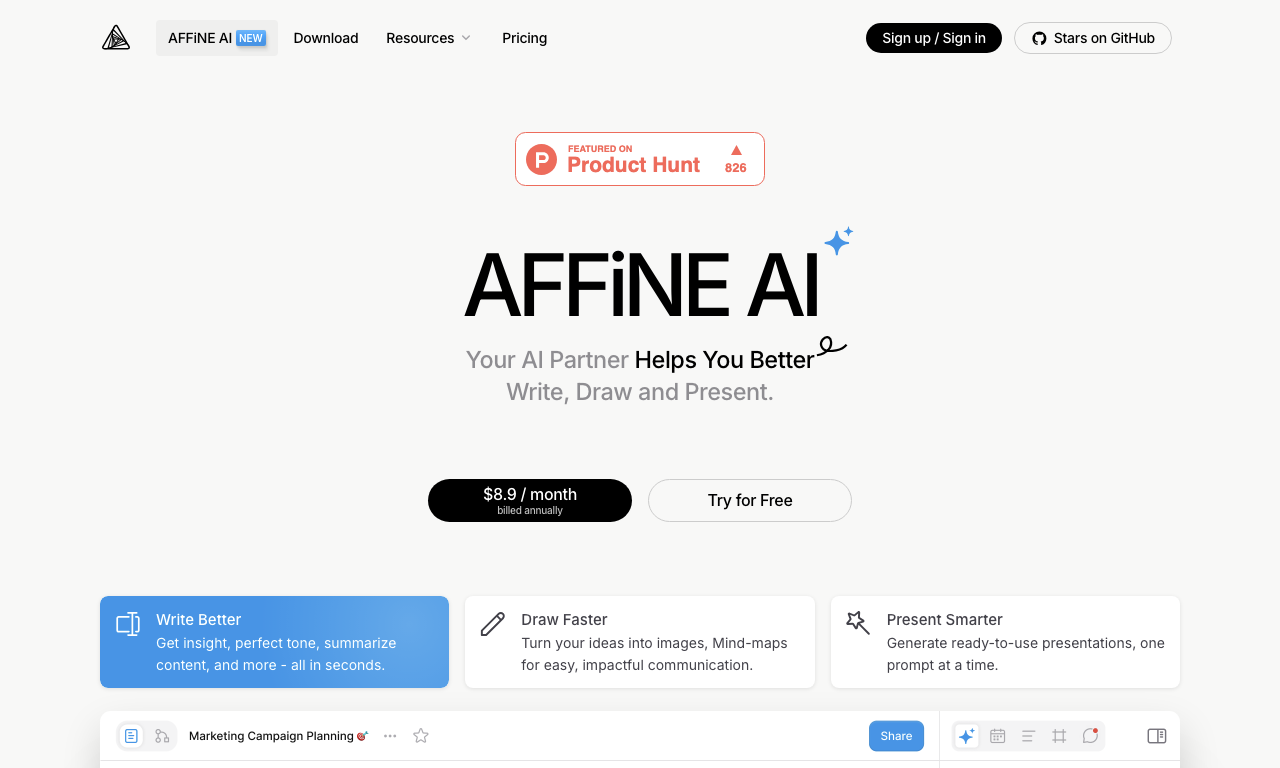 Affine ai — превью