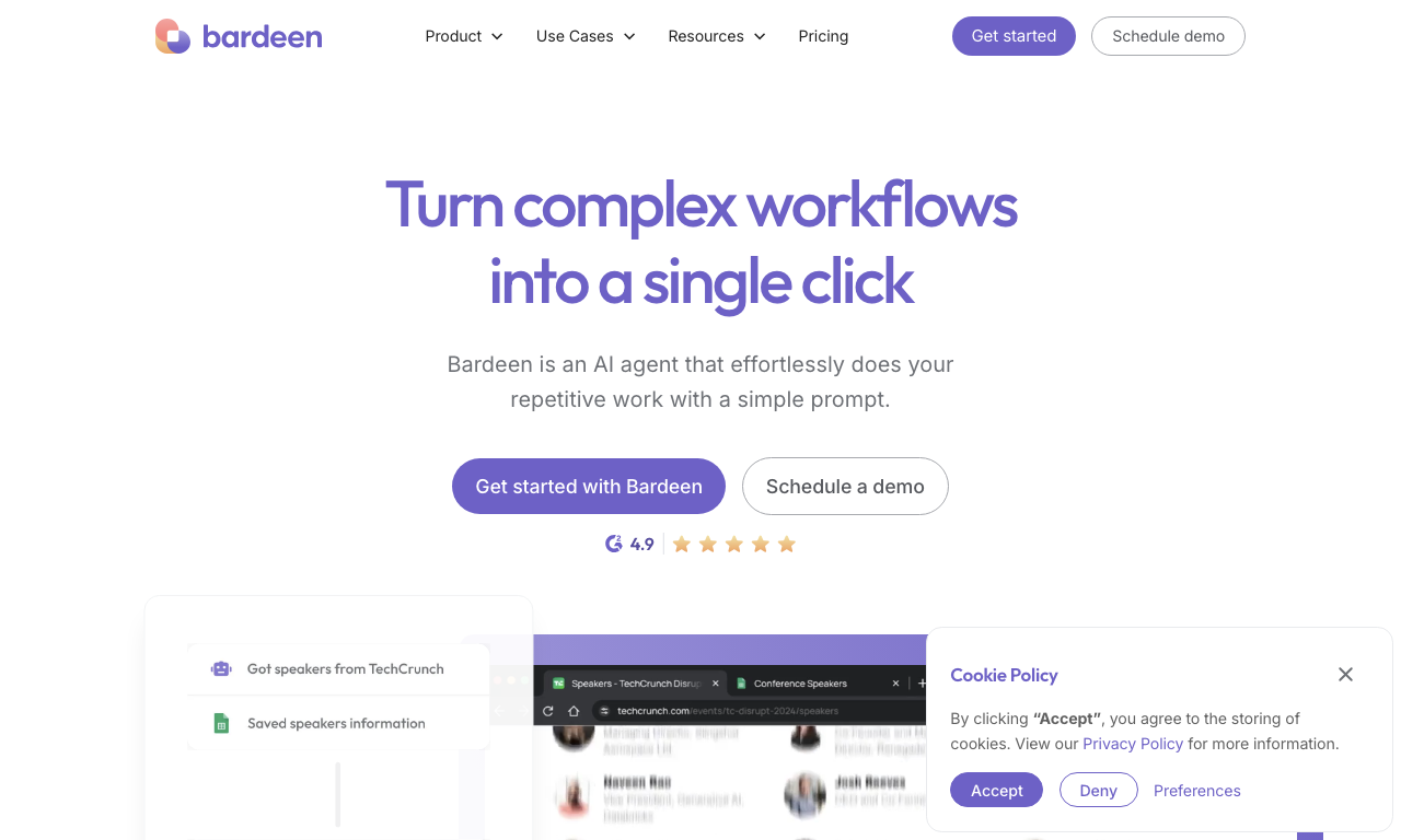 Bardeen AI — интерфейс