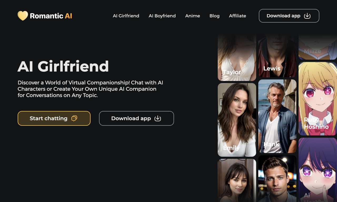 RomanticAI.com — превью