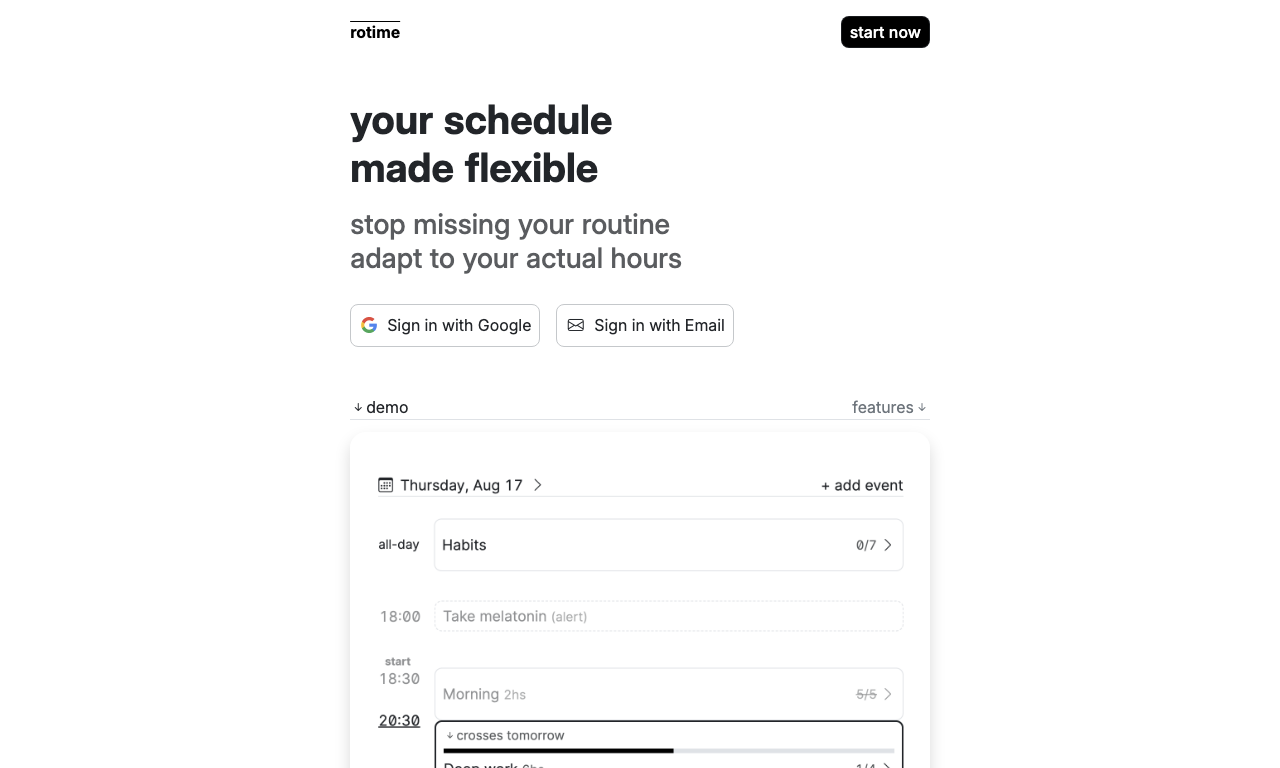 rotime — интерфейс