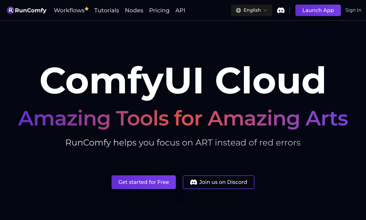 RunComfy — интерфейс