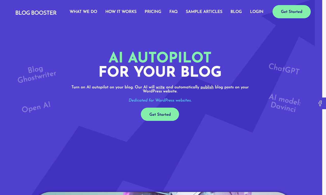 Blog Booster — интерфейс