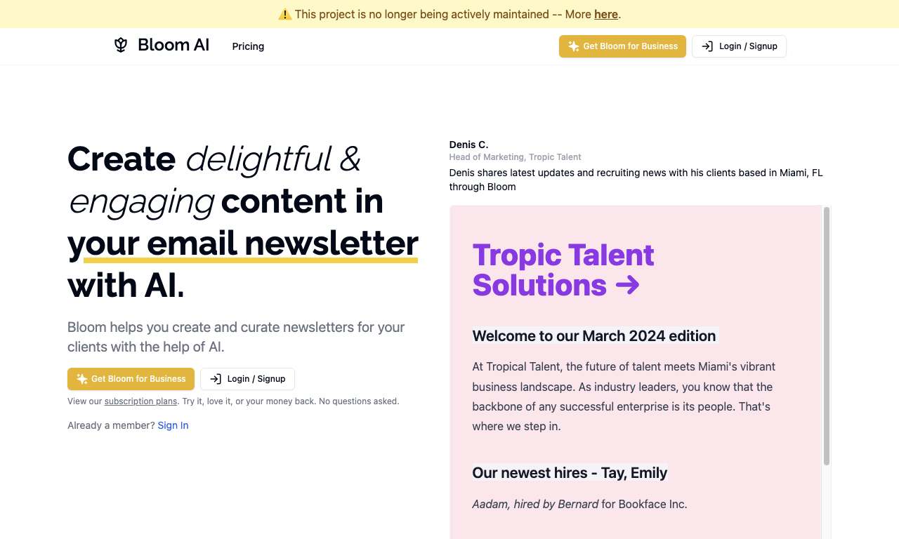 Bloom AI — превью