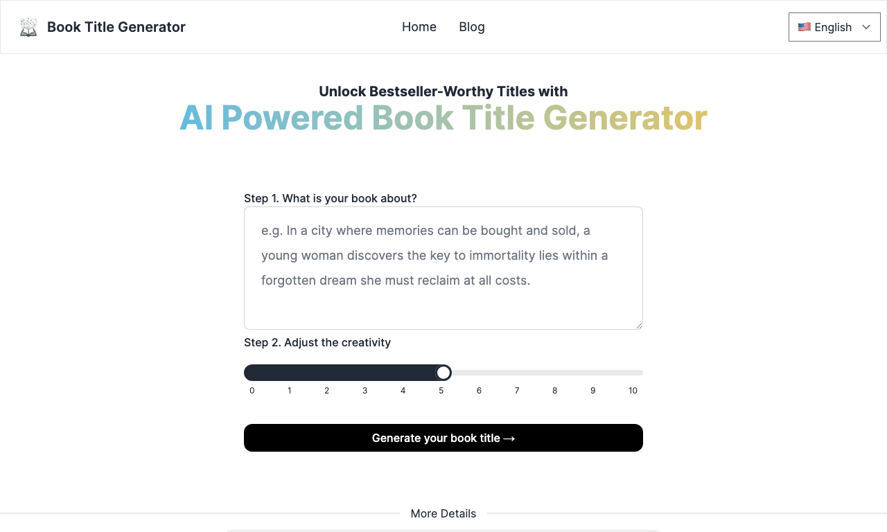 Book Title Generator — превью