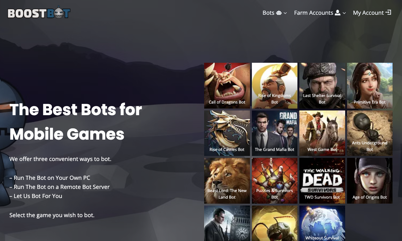 BoostBot Mobile Game Bots — превью