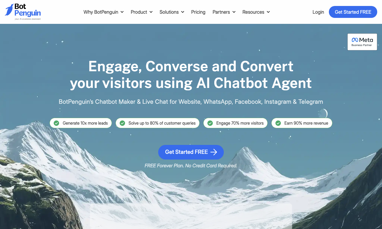 BotPenguin Chatbot — интерфейс