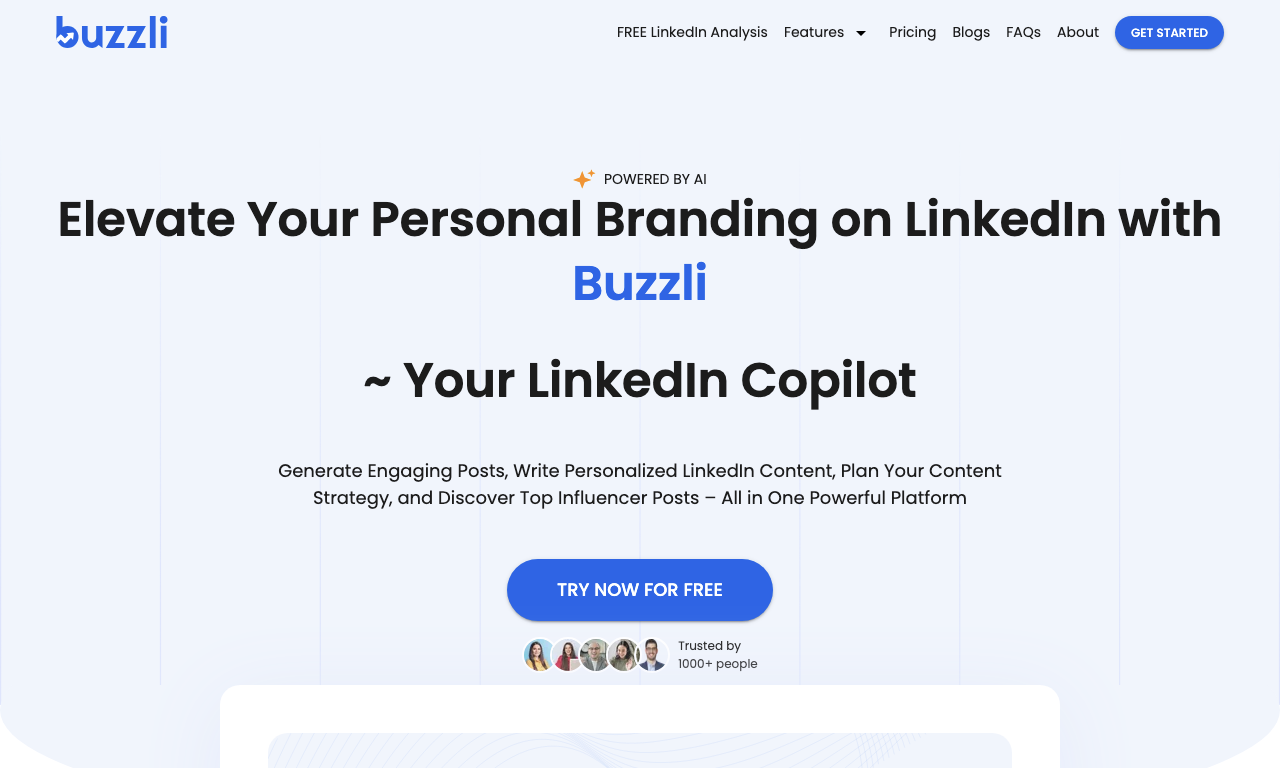 Buzzli — интерфейс