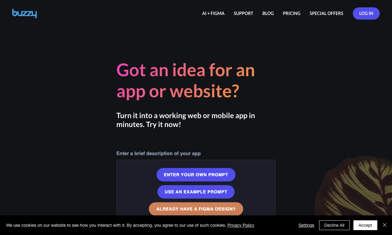 Buzzy — интерфейс