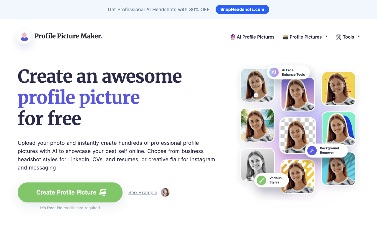 Pfpmaker — интерфейс