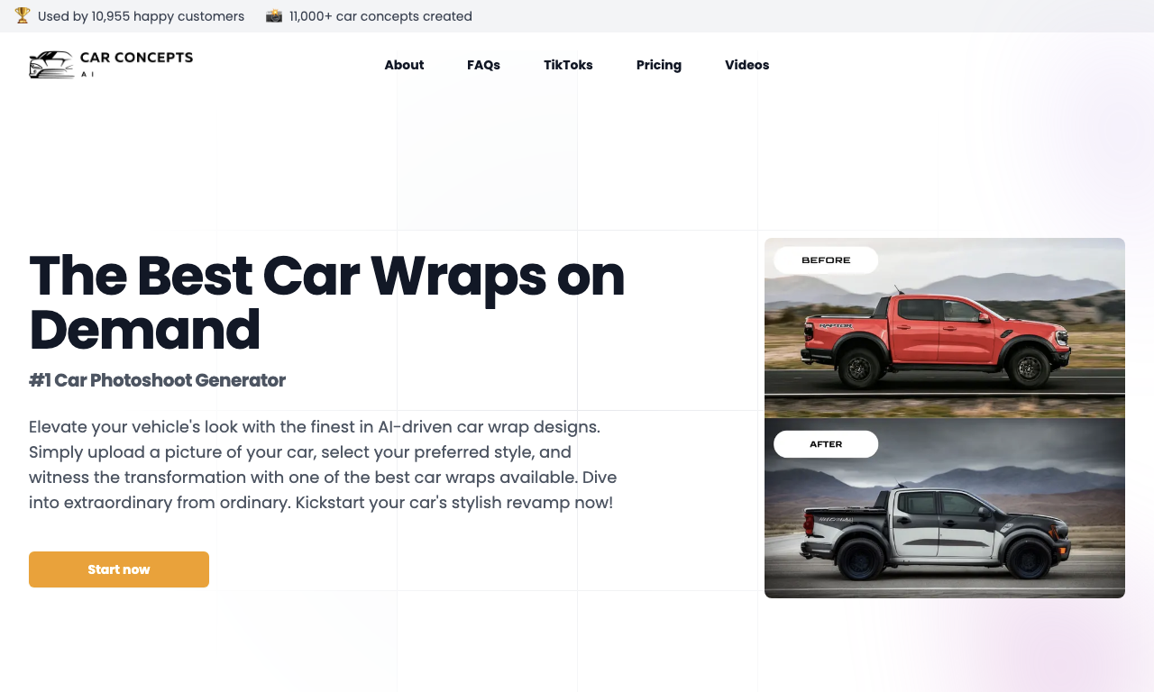 CarConceptsAI — интерфейс
