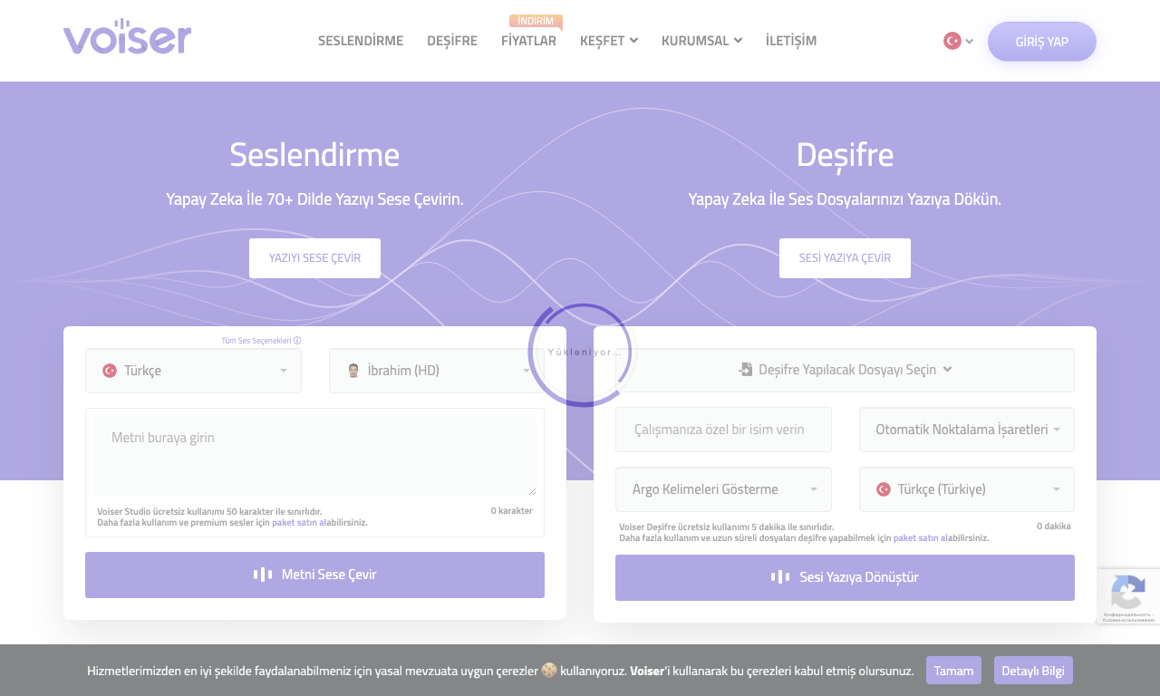 Voiser — интерфейс