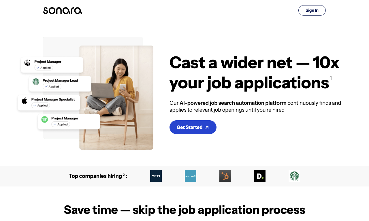 Sonara — интерфейс