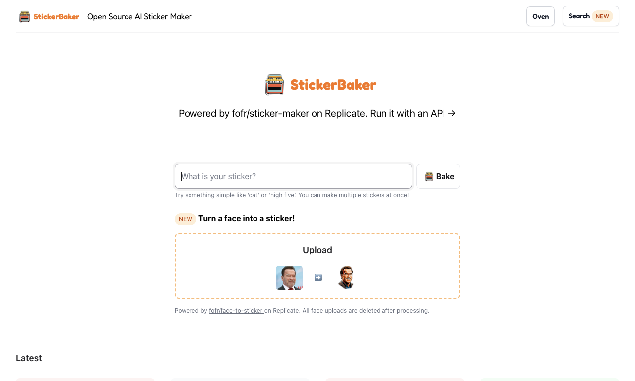 StickerBaker — интерфейс