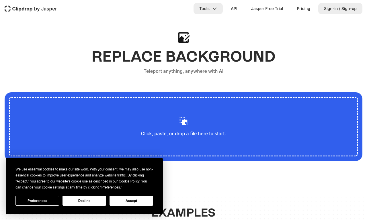 ClipDrop Replace Background — превью