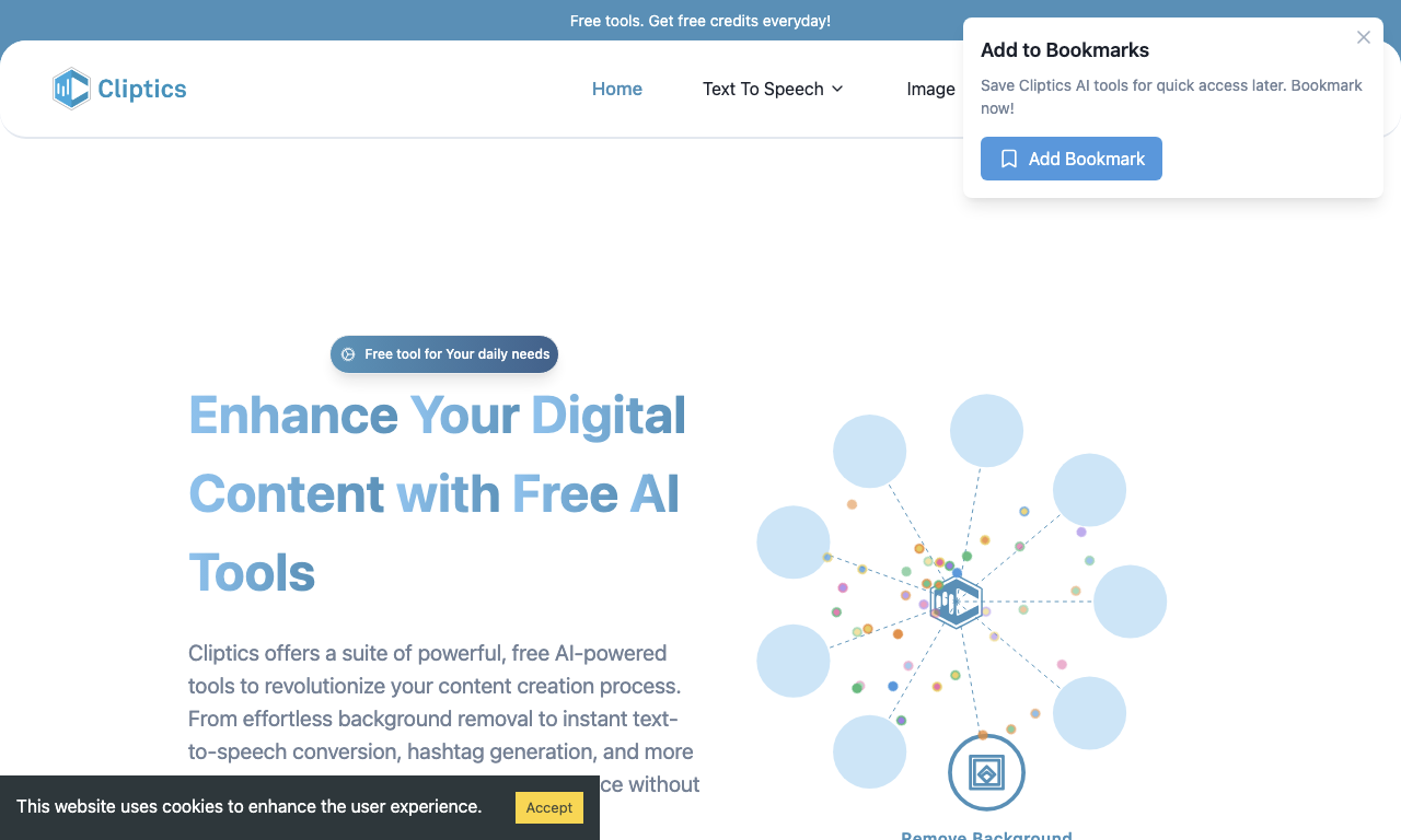 Cliptics — интерфейс