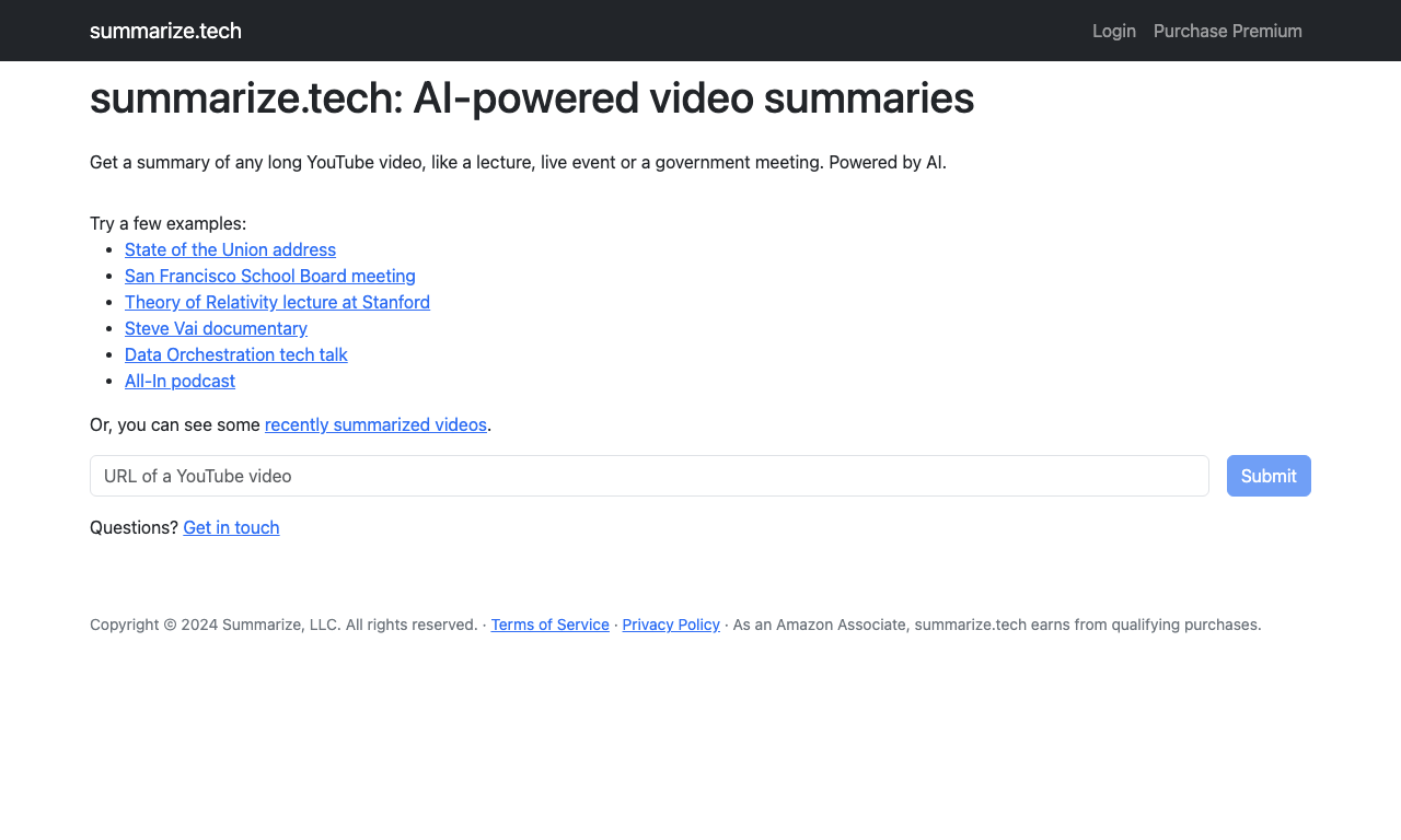 Summarize Tech — превью
