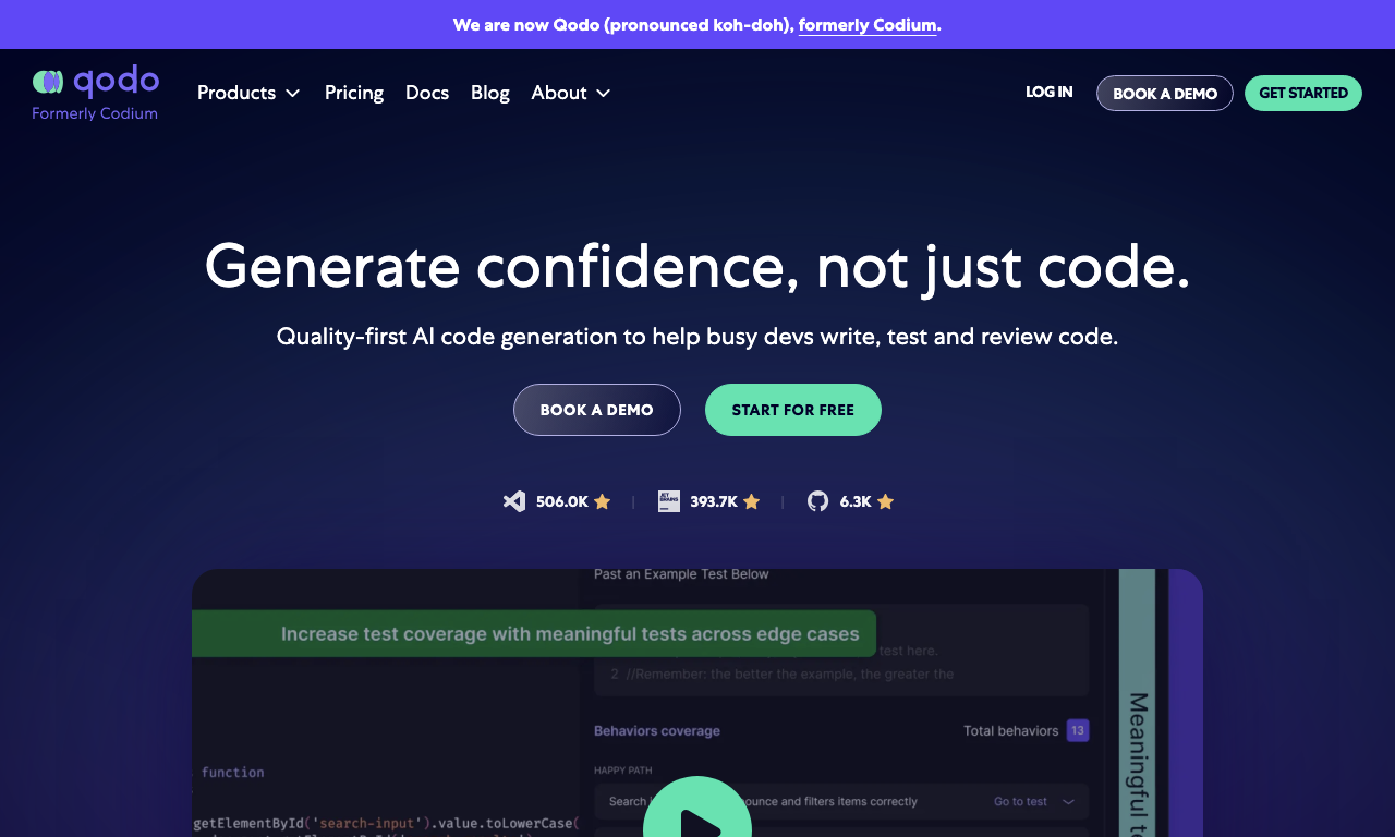 CodiumAI — интерфейс