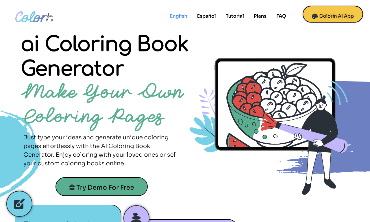 Colorin AI — интерфейс