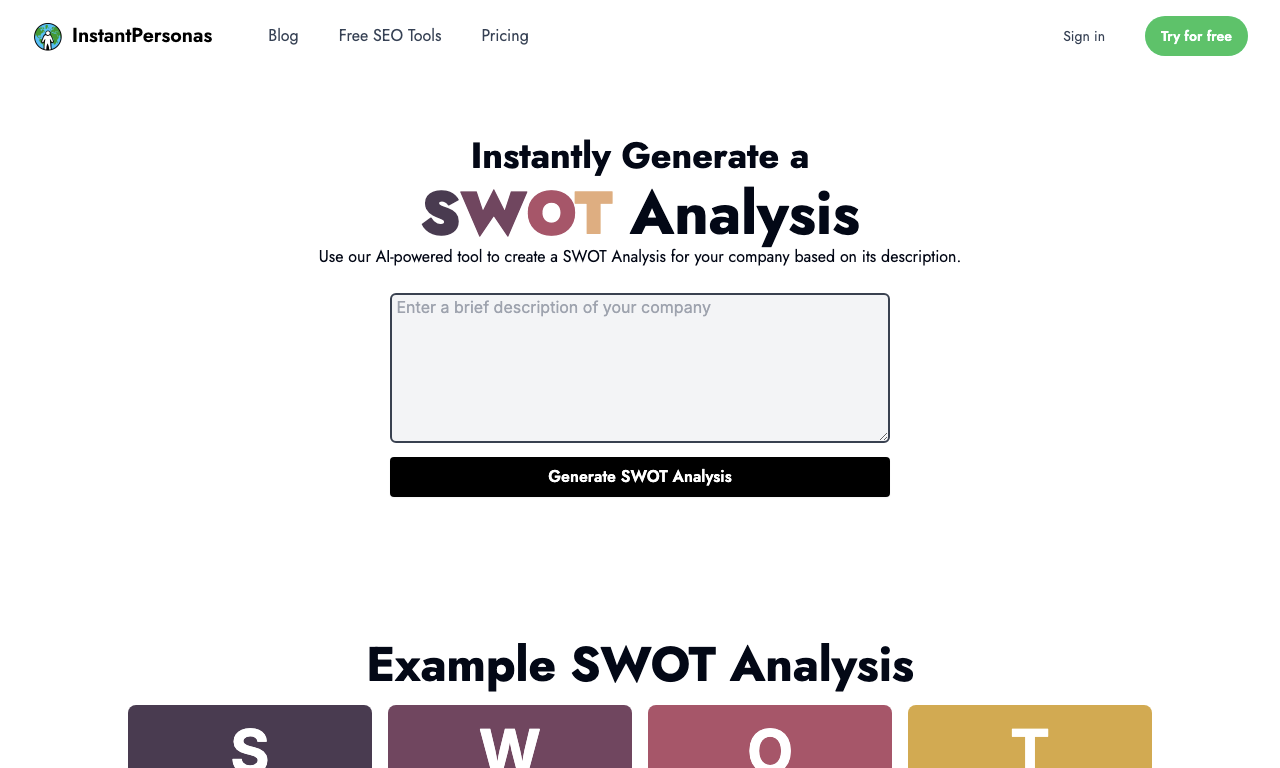 SWOT Analysis — интерфейс