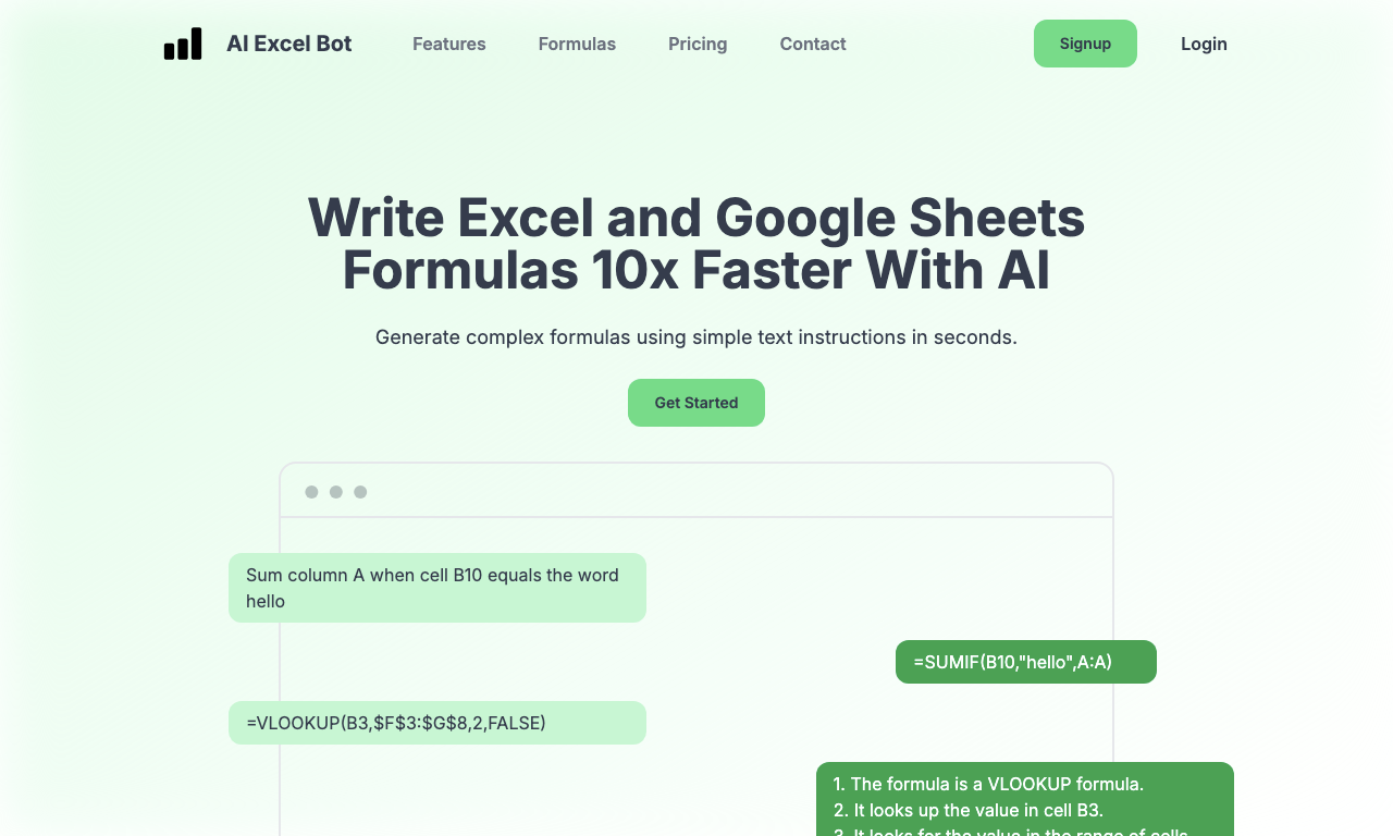 AI Excel Bot — интерфейс