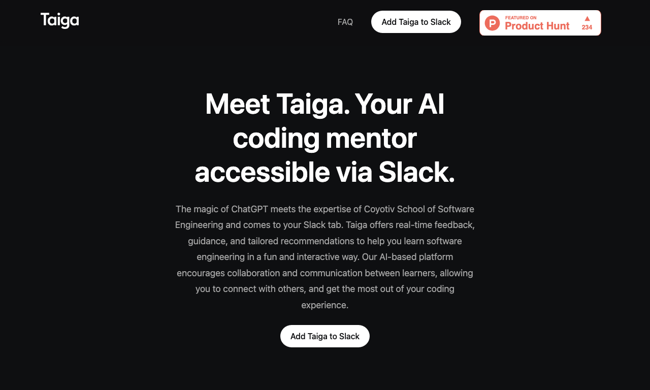 Taiga AI — интерфейс