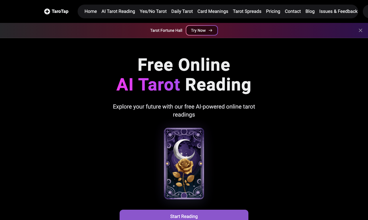 Tarotap — интерфейс