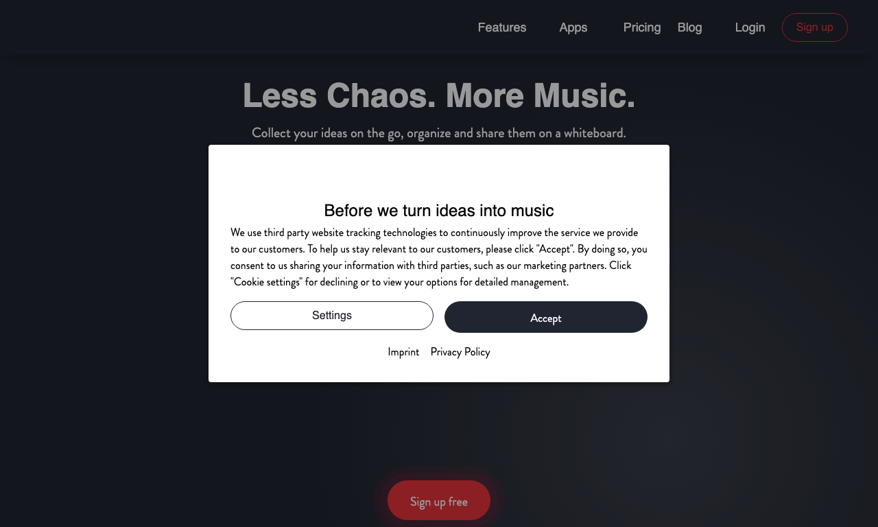 Cosonify — интерфейс
