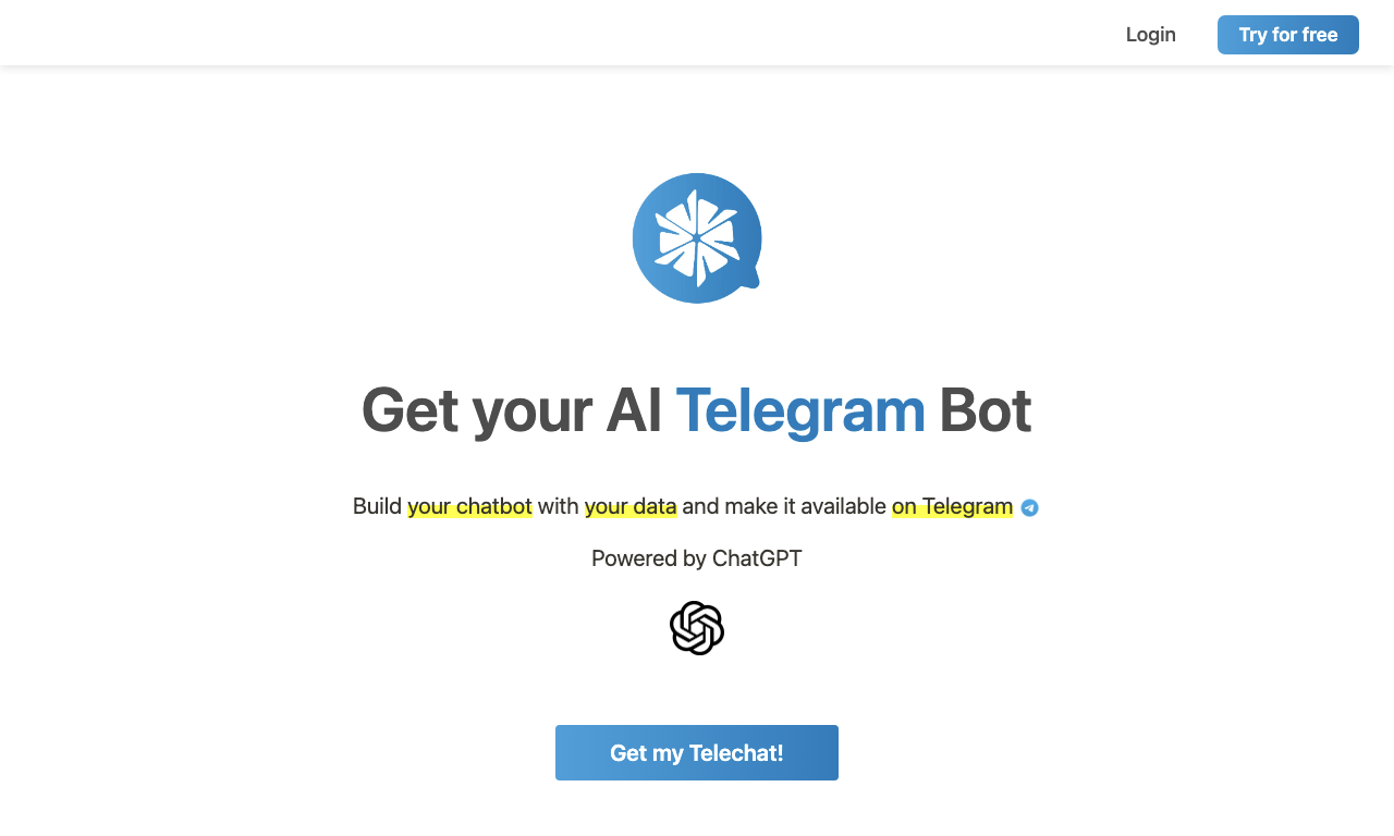 Telechat — интерфейс