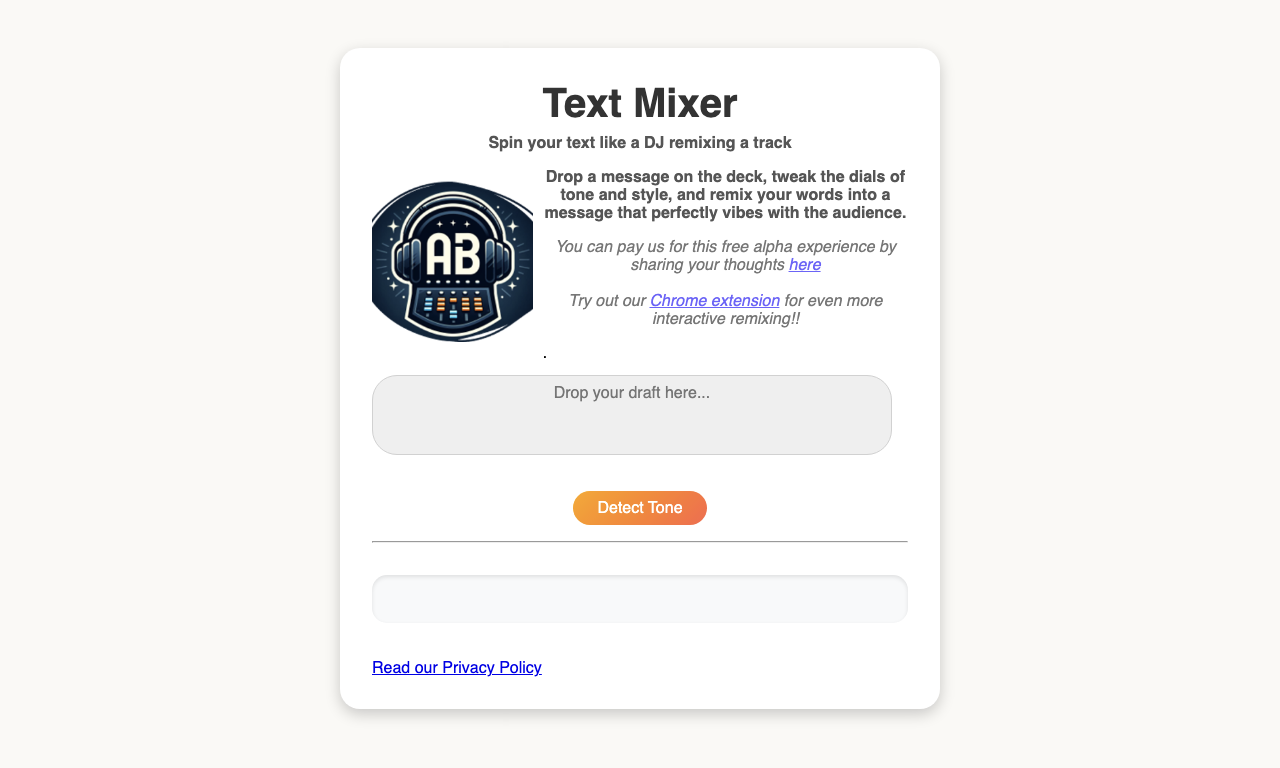 Text-Mixer — интерфейс