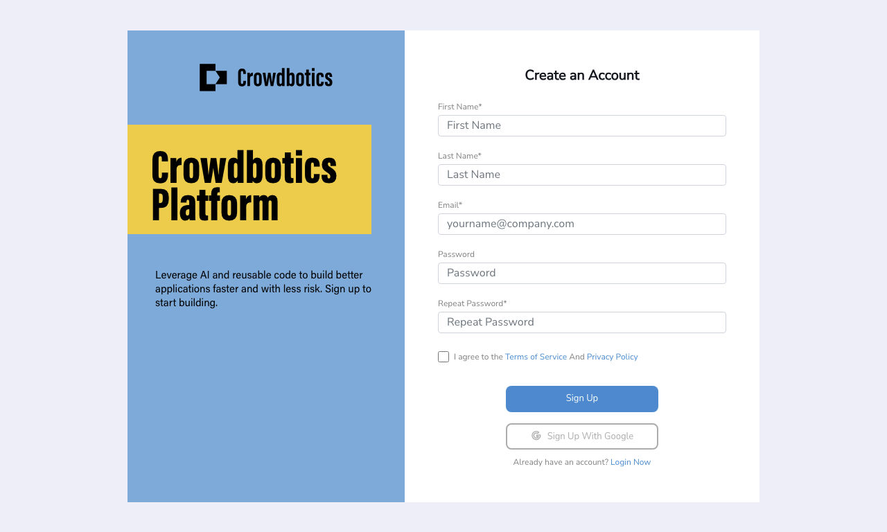 Crowdbotics prd-ai — интерфейс