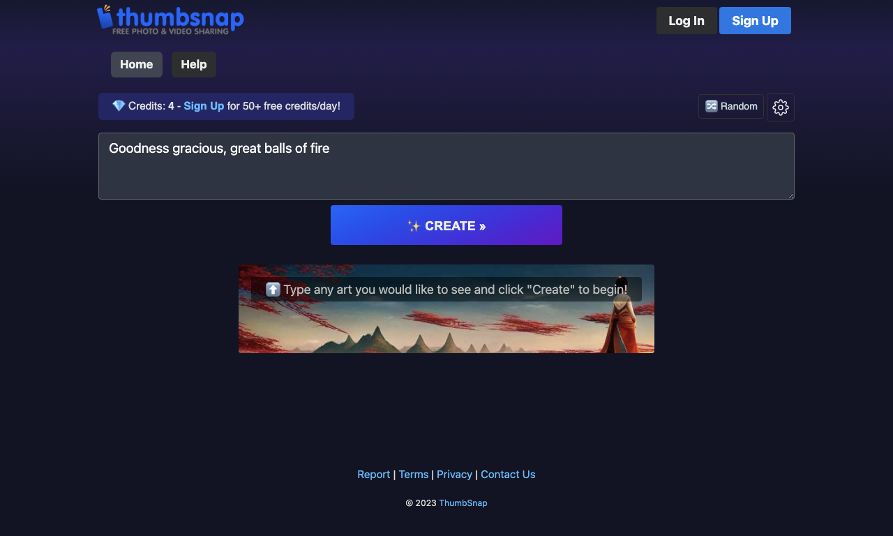 Thumbsnap — интерфейс
