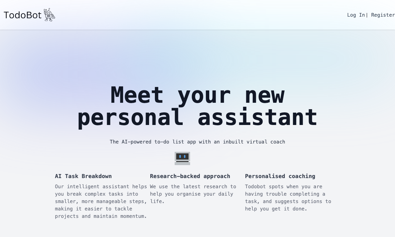 Todobot — интерфейс