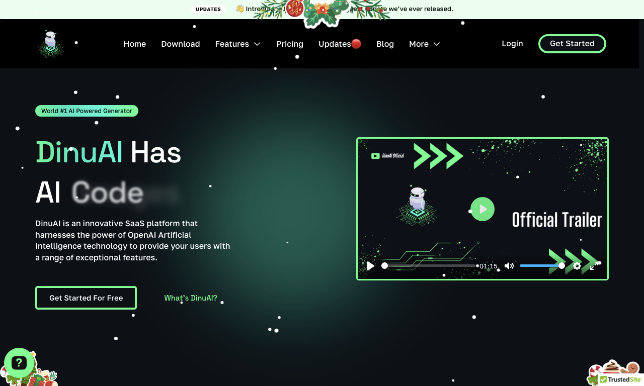 DinuAI — интерфейс