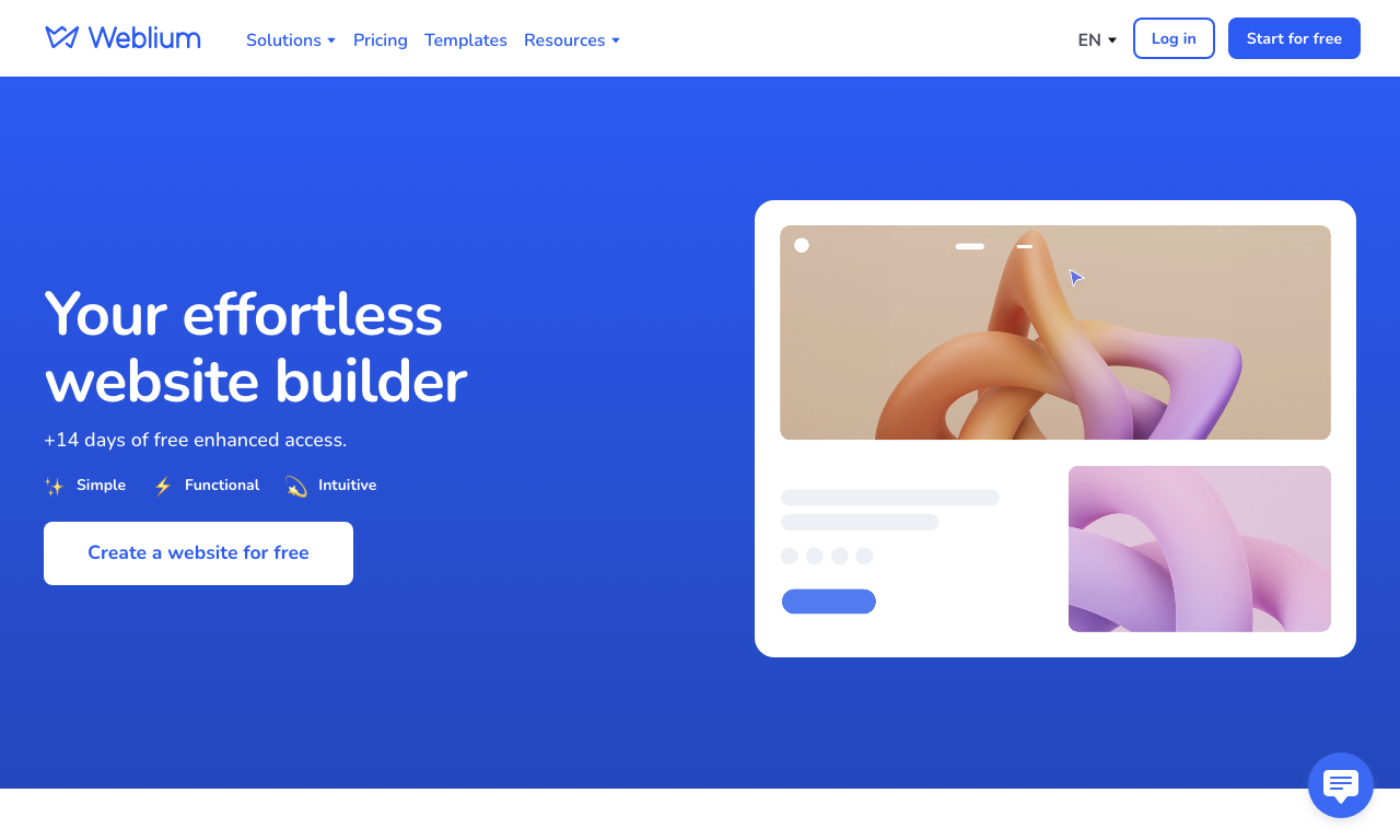 Weblium — интерфейс