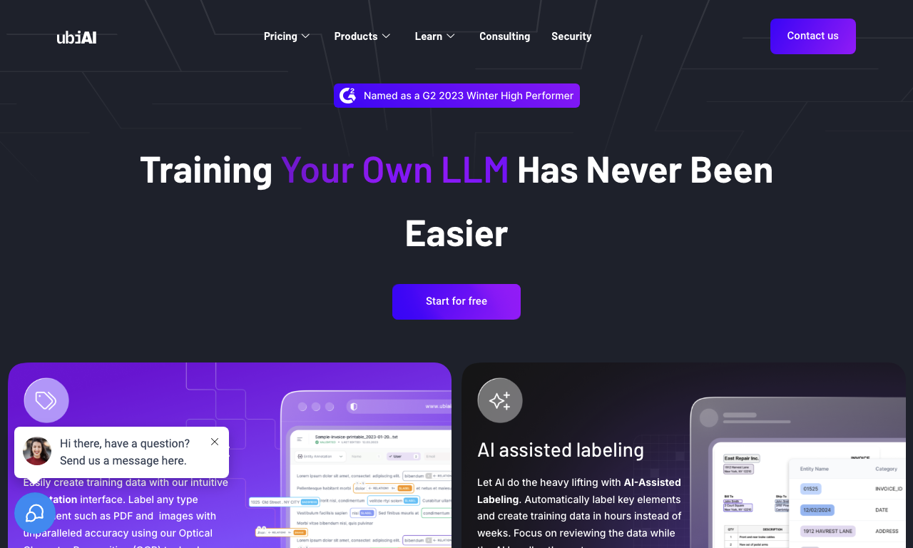 UBIAI — интерфейс