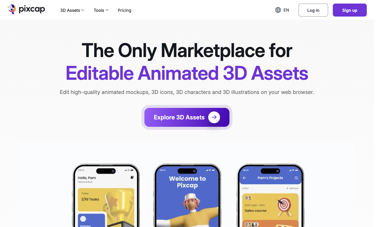 PixCap 3D — интерфейс