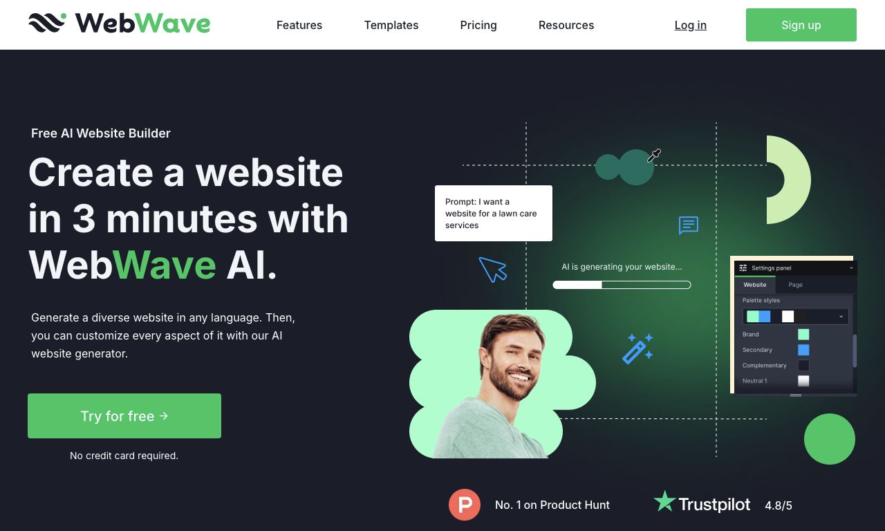 WebWave AI — интерфейс