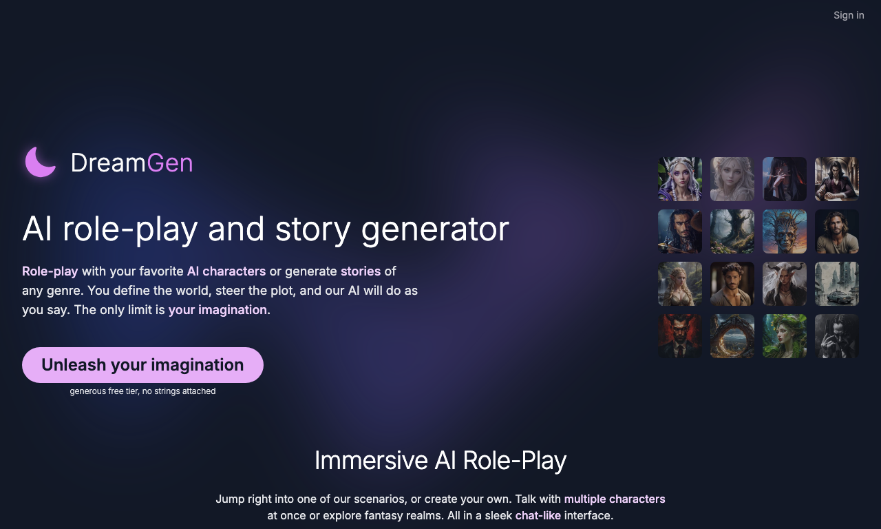 DreamGen AI Story writing — превью