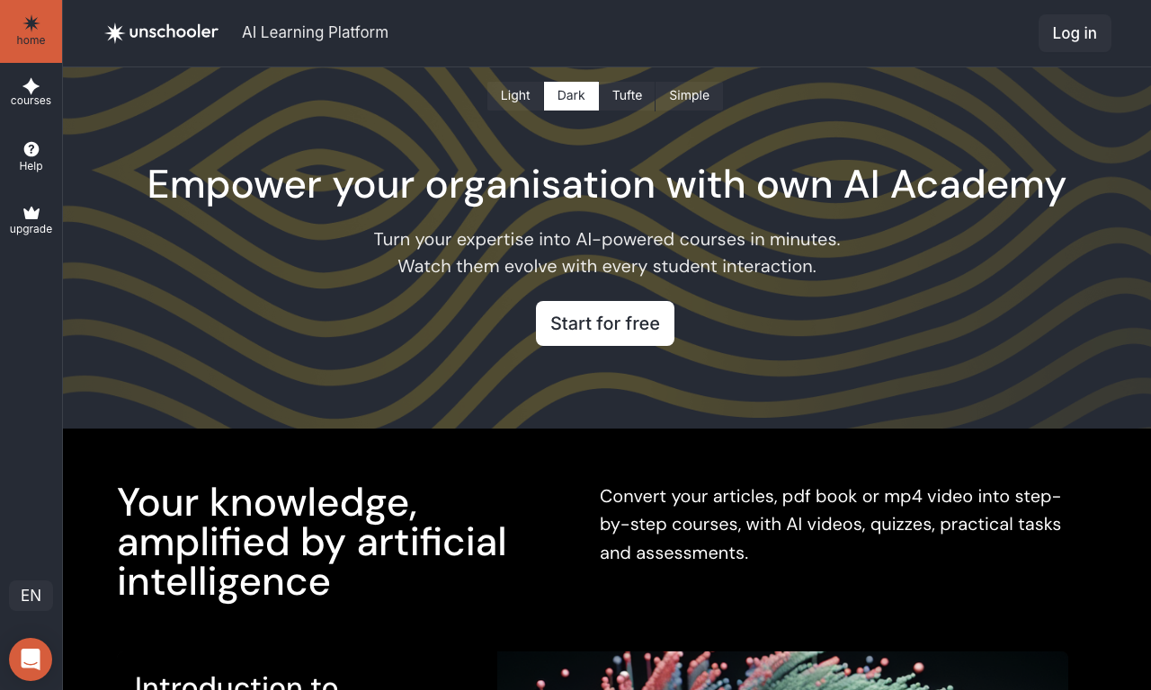 Unschooler — интерфейс