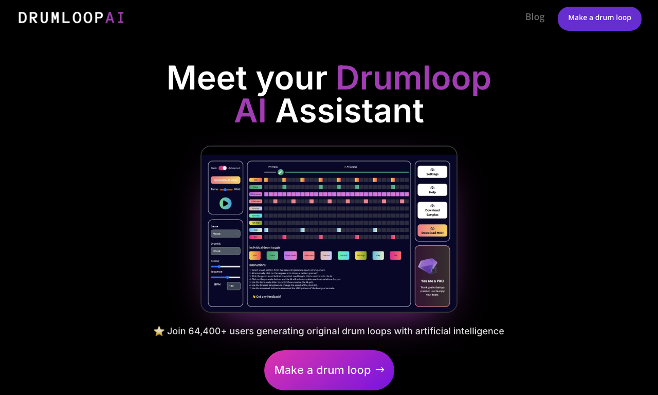 Drumloop AI — превью
