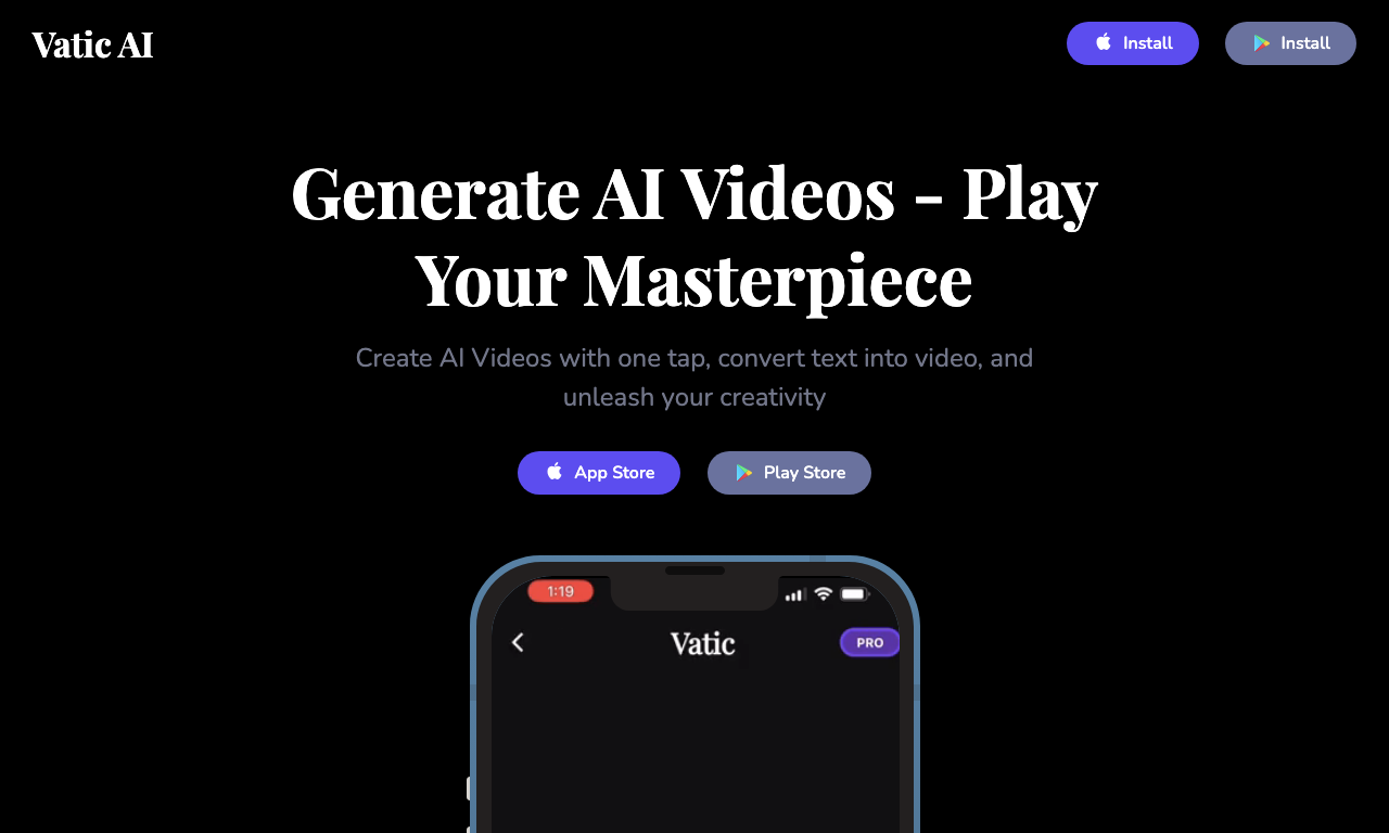 Vatic AI — интерфейс