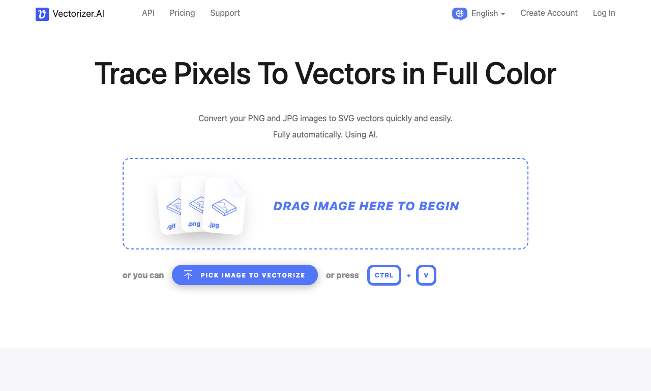 Vectorizer AI — интерфейс